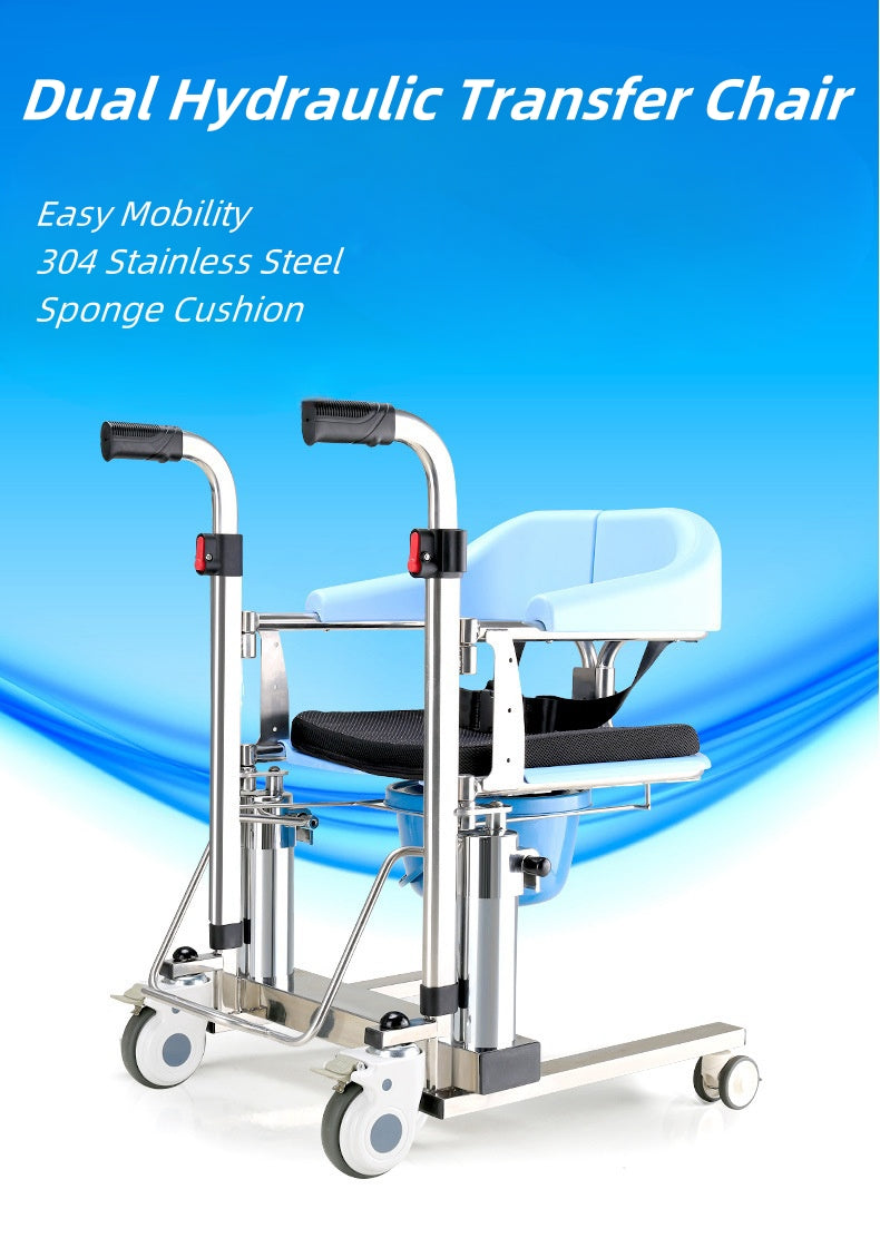 MN260 Waterproof Stainless Steel Hydraulic Patient Lifting Transfer Chair Elderly
