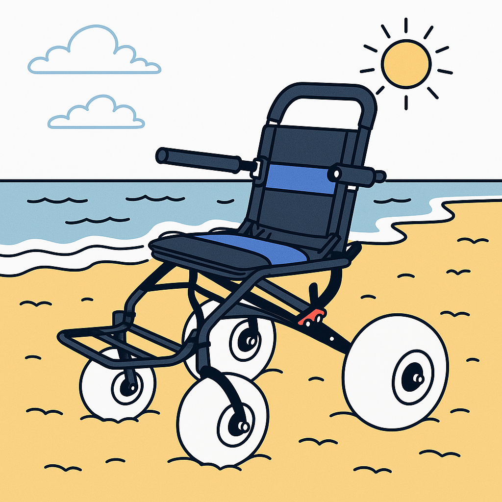 MN-ST-V3.0 Off Road Lightweight Foldable Beach Wheel chair All Terrain