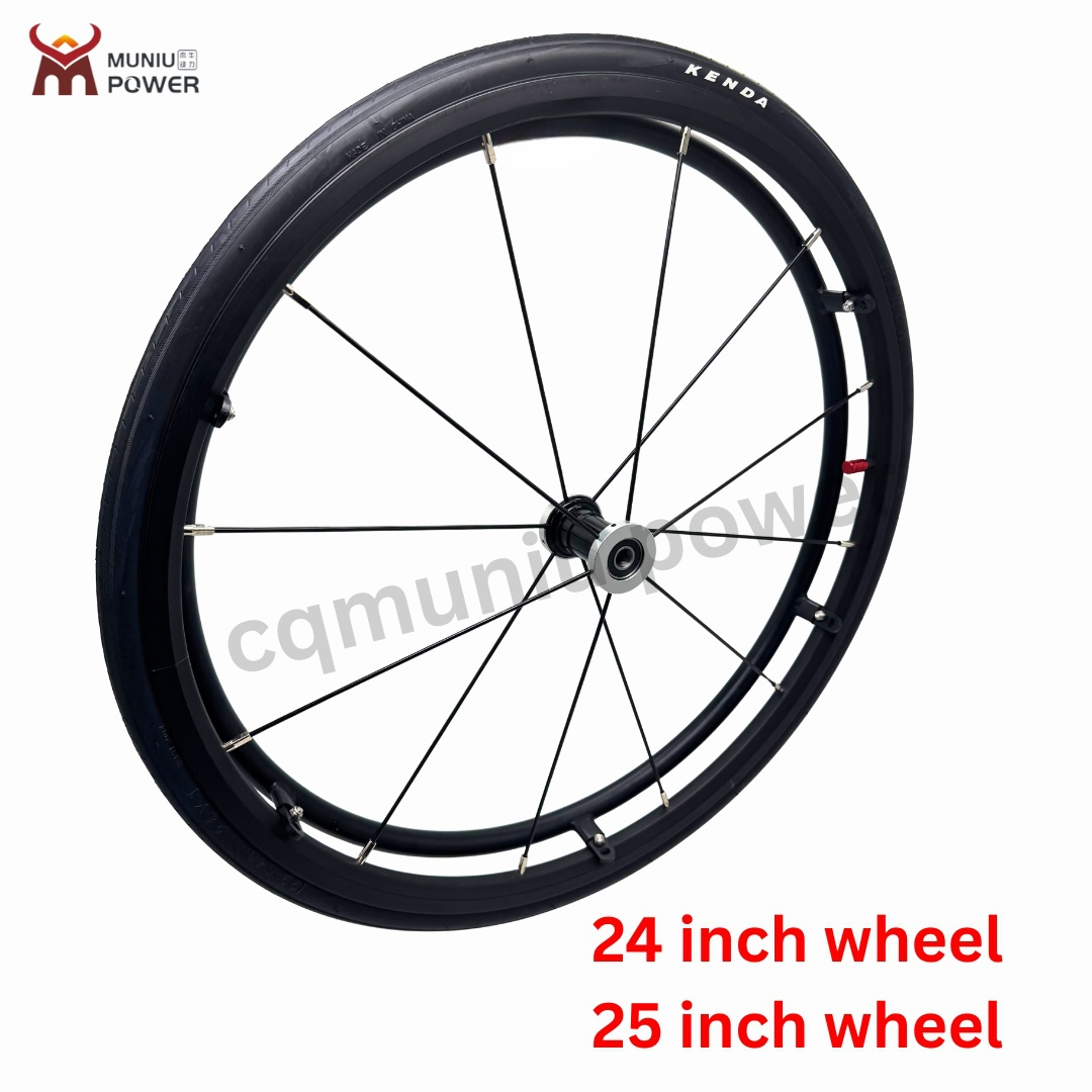MN20-R13 Wheelchair Parts Wheel Aluminum 24'' 25'' Inch Rear Wheel Tire with Iron Apoke