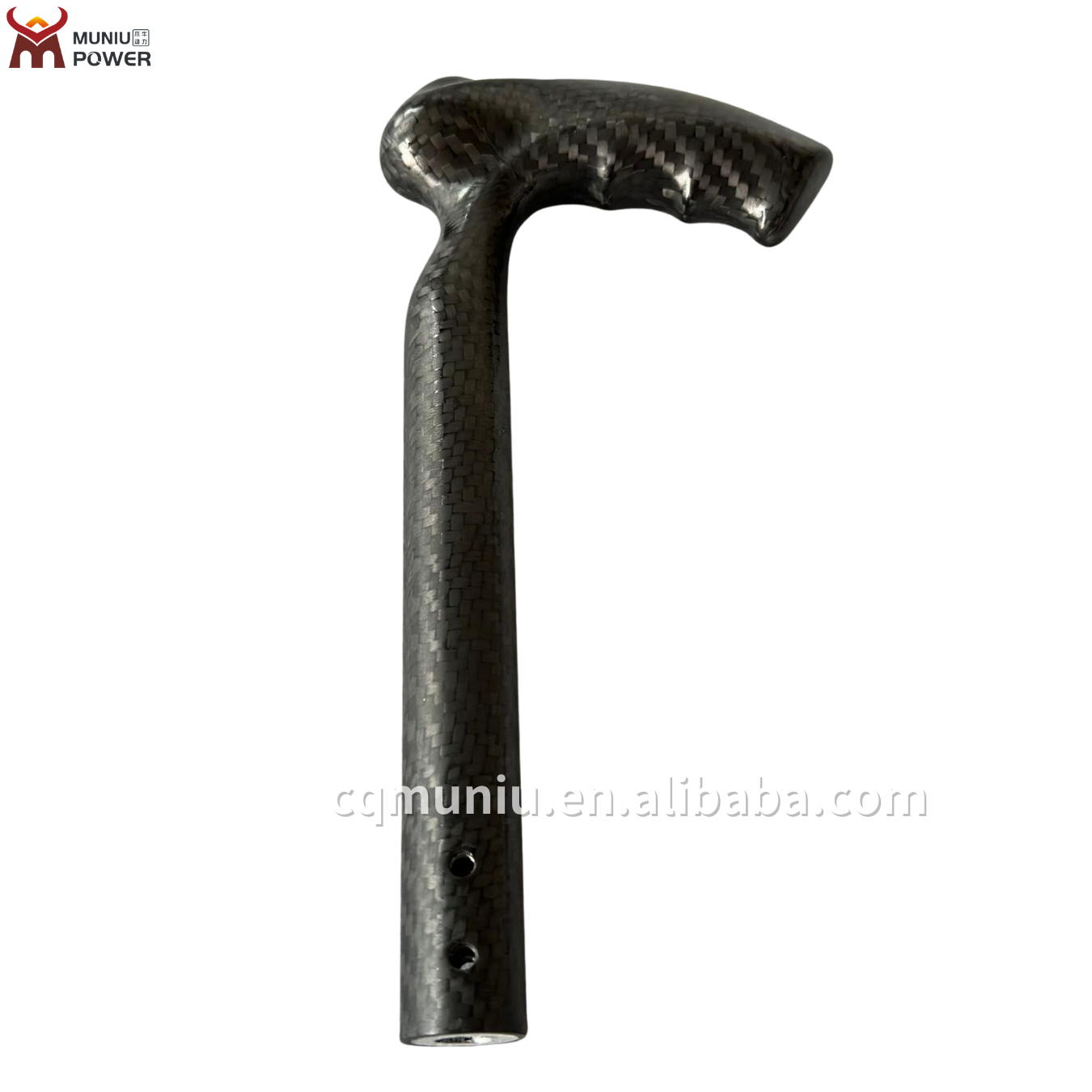 MUNIU Wheelchair Parts Carbon Fiber Push Handle Grip Adjustable Height Carbon Fibre Push Handles