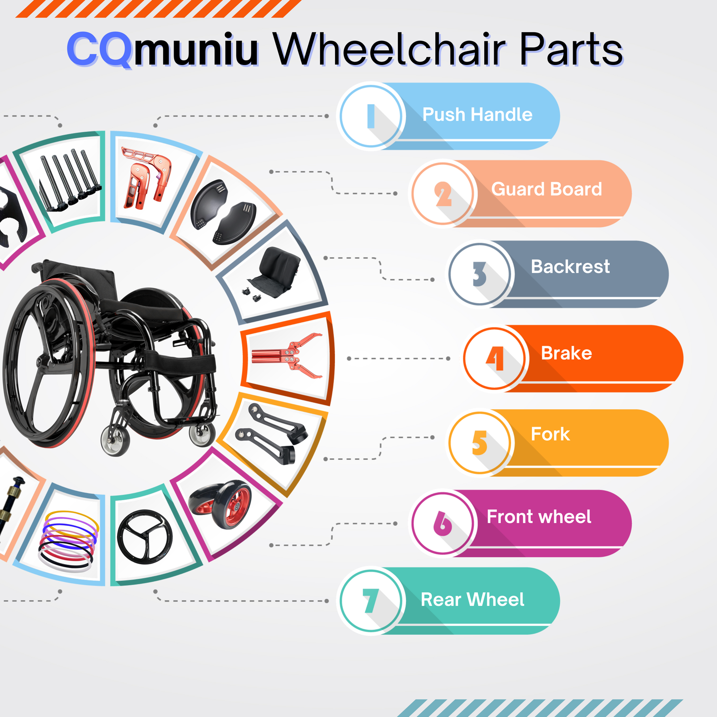 MUNIU 9'' 10'' 12'' 16'' Balloon Wheels Big Beach Wheel for Beach Wheelchair
