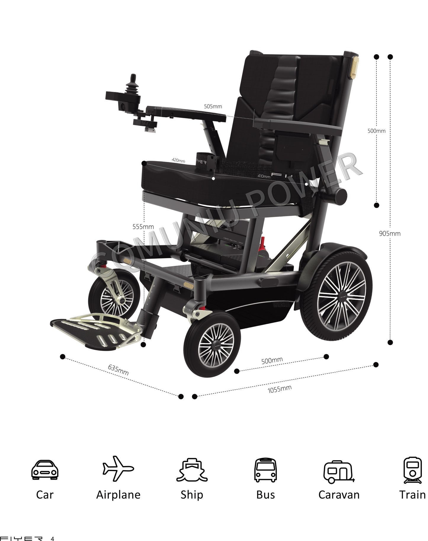MNFR06 200kg Heavy Duty Power Wheelchair All Terrain Foldable Electric Wheel Chair for Disabled