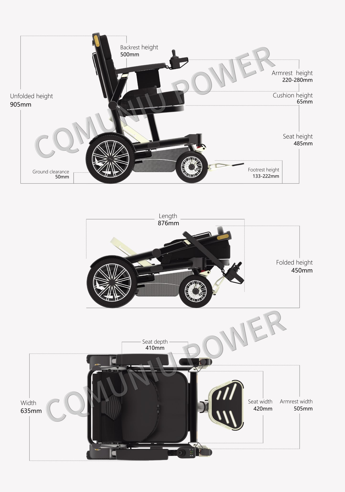 MNFR06 200kg Heavy Duty Power Wheelchair All Terrain Foldable Electric Wheel Chair for Disabled