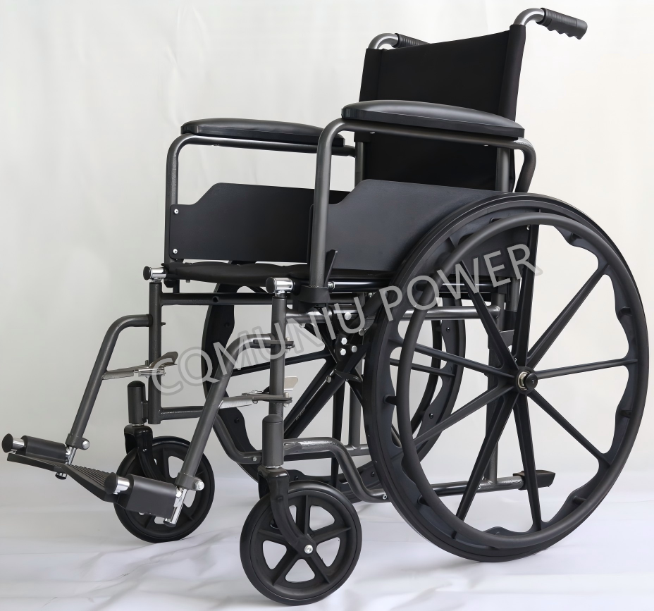 MN1011 Self Propelled Manual Wheelchairs Light Heavy Duty Folding Steel Manual Wheel Chair