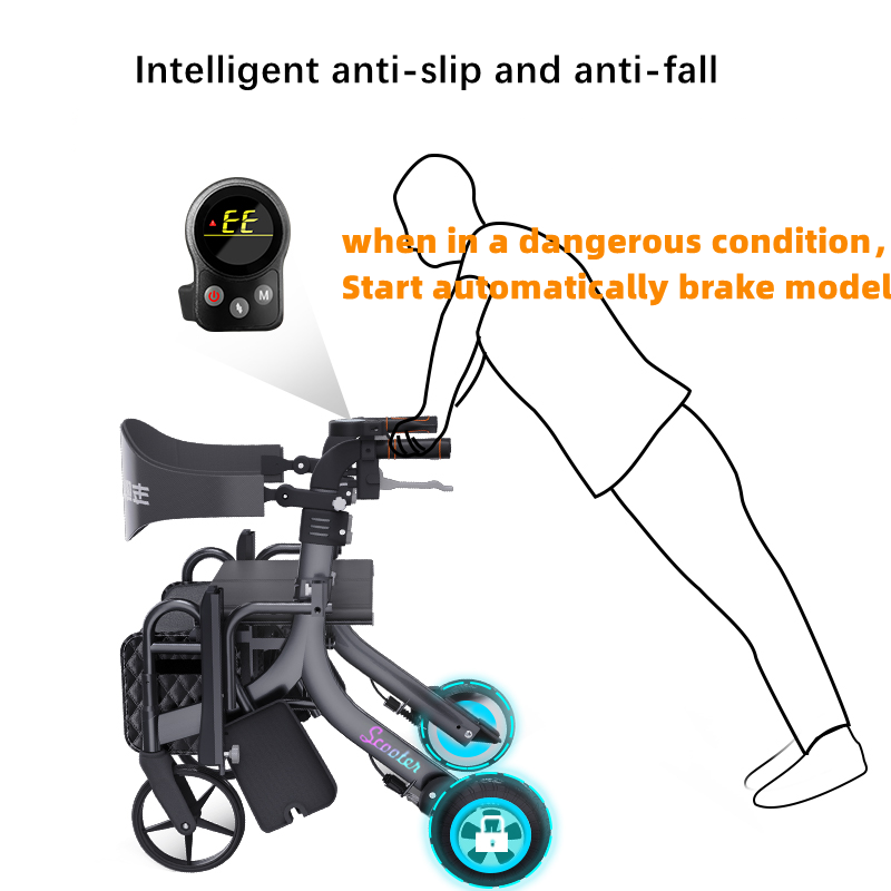 MN8865 Electric Folding Rollator Walker for The Elderly and Disabled