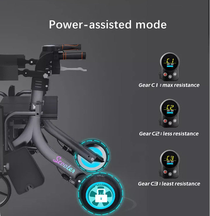 MN8865 Electric Folding Rollator Walker for The Elderly and Disabled