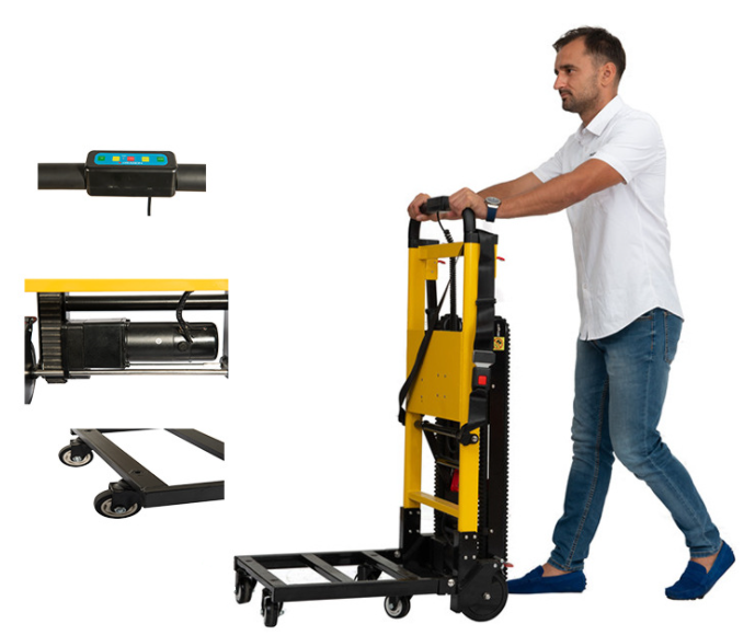 MN-11A Aluminum Alloy Electric Stair Climber Hand Trolley 24V Lithium Battery 160kg Capacity Up/Down Stairs Hospital