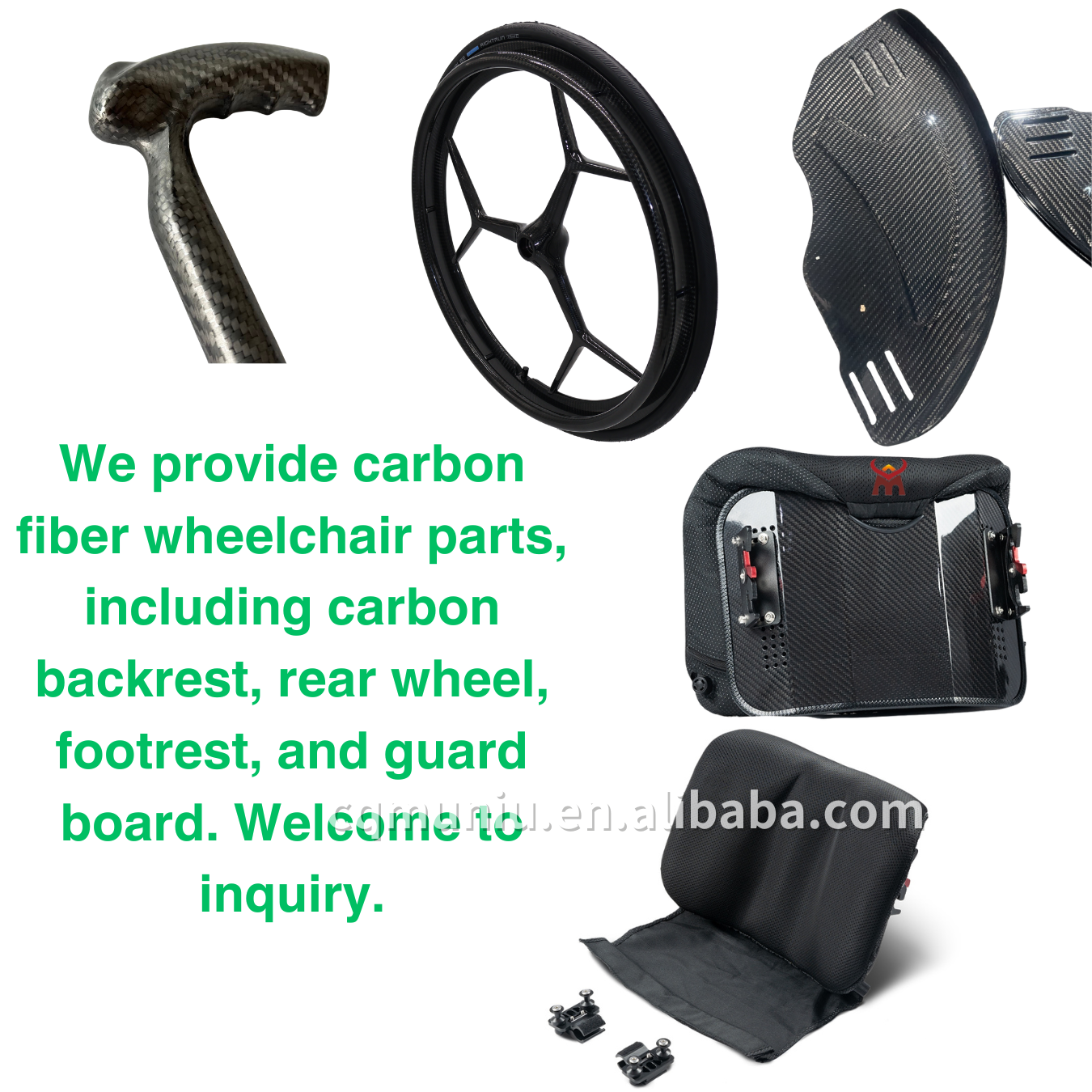 MUNIU Wheelchair Parts Carbon Fiber Push Handle Grip Adjustable Height Carbon Fibre Push Handles