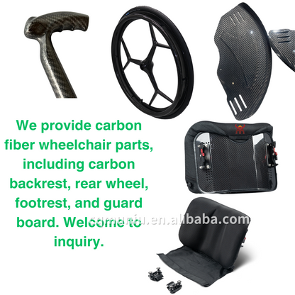MUNIU Wheelchair Parts Carbon Fiber Push Handle Grip Adjustable Height Carbon Fibre Push Handles