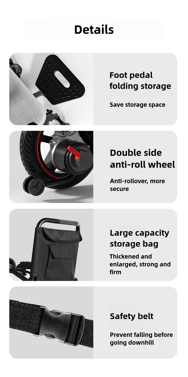 EY05 Aluminum 500W Motor Handicapped Foldable Electric Wheelchair