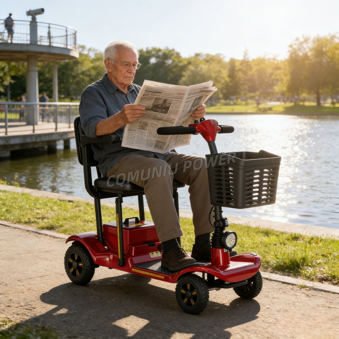 MNS01   Wheel Folding Handicapped 300W Electric Mobility Scooter for Elderly Disabled Outdoor Use