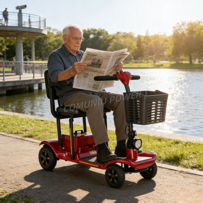 MNS01   Wheel Folding Handicapped 300W Electric Mobility Scooter for Elderly Disabled Outdoor Use