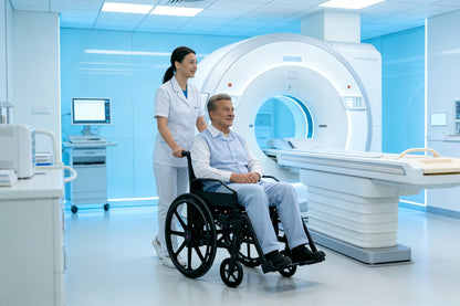 MN-L08 MUNIU MRI Compatible Non-magnetic MRI Wheelchair Foldable All Plastic Waterproof Manual Wheel Chair Hospital Medical Use