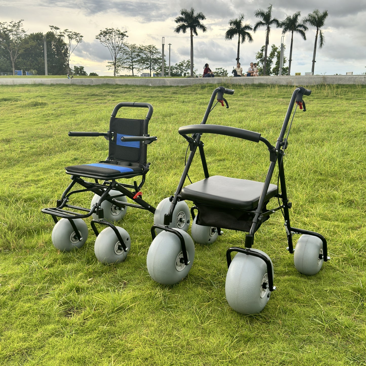 MN-ST04 All Terrain Aluminum Beach Rollator for Sand Beach Walker Rollator Conversion Kit