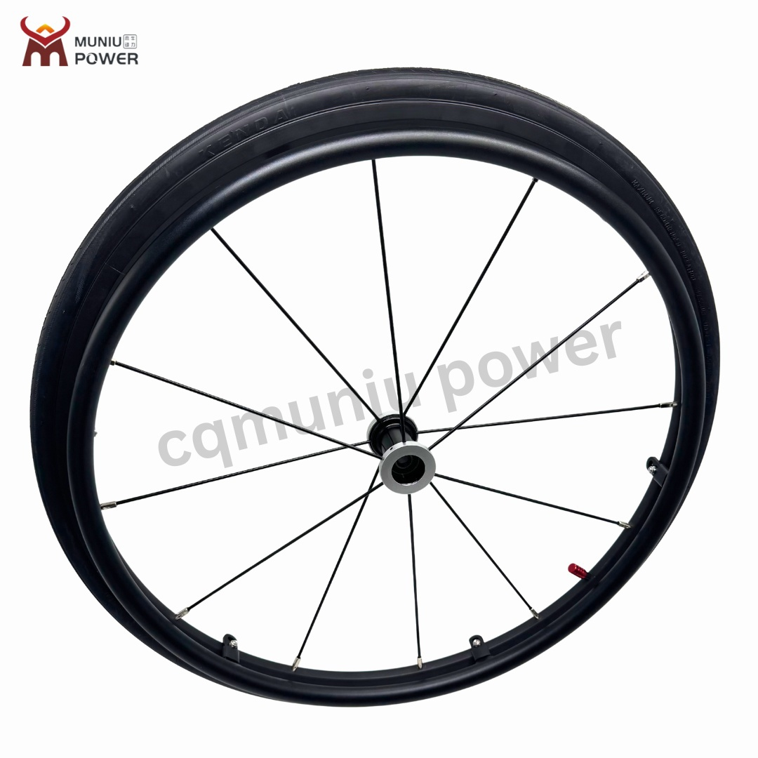MN20-R13 Wheelchair Parts Wheel Aluminum 24'' 25'' Inch Rear Wheel Tire with Iron Apoke