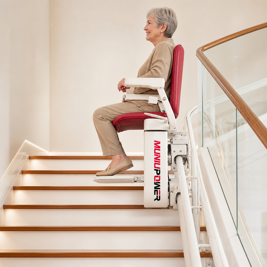 MN-CC03 Electric Curved Stair Lift Chair for Elderly & Mobility-Impaired Users