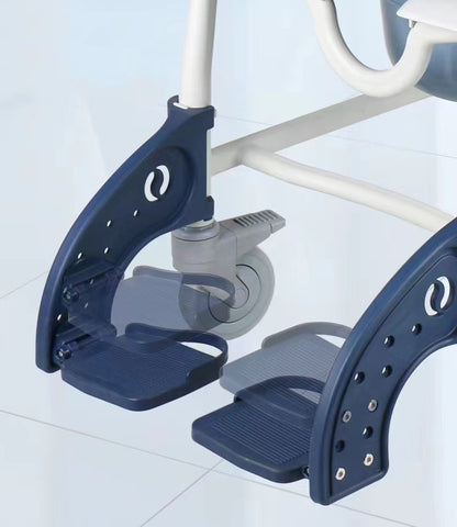 MN-8088B Heavy Duty Patent Plastic Lightweight 3-in-1 Folding Portable Commode Shower Chair Wheelchair Bath Chair