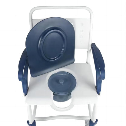 MN-8088B Heavy Duty Patent Plastic Lightweight 3-in-1 Folding Portable Commode Shower Chair Wheelchair Bath Chair