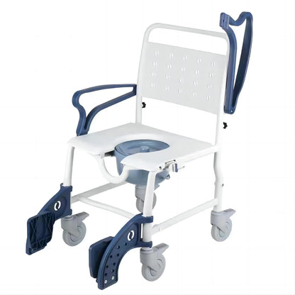 MN-8088B Heavy Duty Patent Plastic Lightweight 3-in-1 Folding Portable Commode Shower Chair Wheelchair Bath Chair
