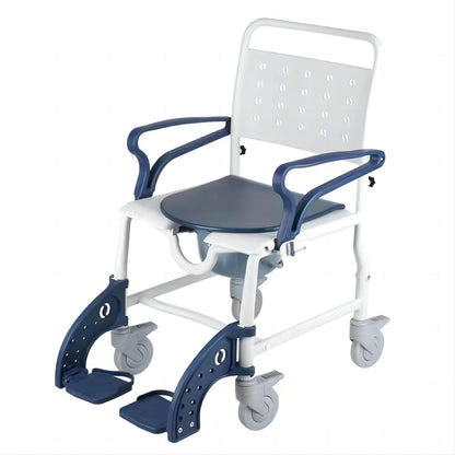 MN-8088B Heavy Duty Patent Plastic Lightweight 3-in-1 Folding Portable Commode Shower Chair Wheelchair Bath Chair