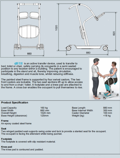 MN-AM01 MUNIU Sit to Stand Patient Transfer Lift Stand Assist Transfer Chair for the Elderly