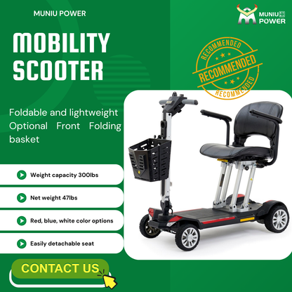 MN-TS01 4 Wheel Folding Handicapped Electric Senior Mobility Scooter