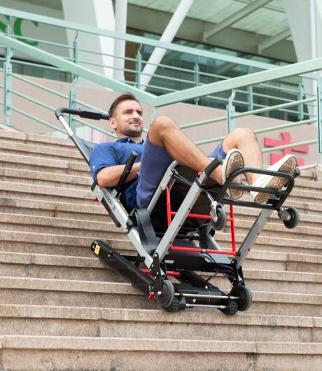 MPT-003A Aluminum Alloy Tracked Foldable Electric Stair Climbing Wheelchair with 24V Lithium Battery 165KG Load Capacity for Elderly