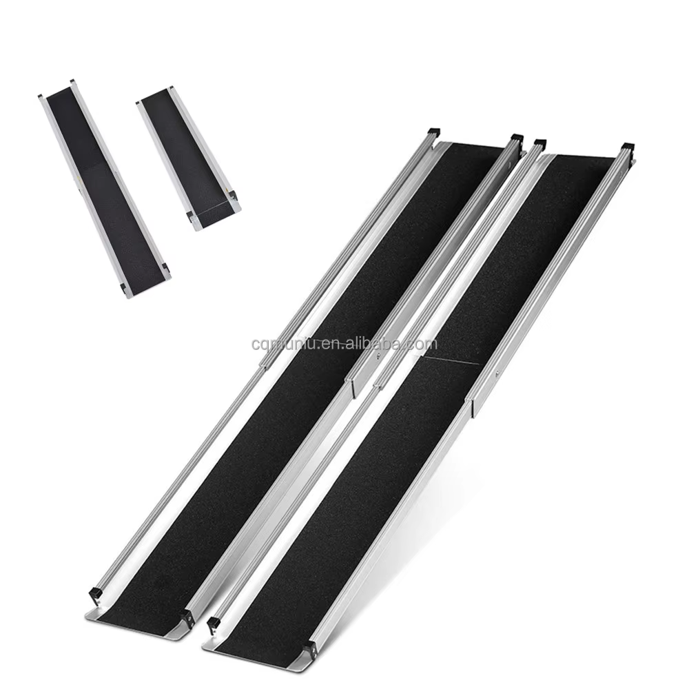 MN-207 Aluminum Foldable Threshold Wheelchair Access Ramp Telescopic R ...