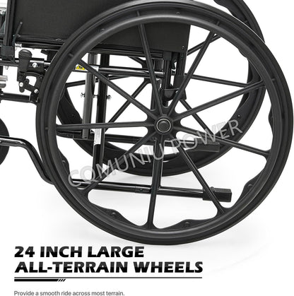 MN1011 Self Propelled Manual Wheelchairs Light Heavy Duty Folding Steel Manual Wheel Chair