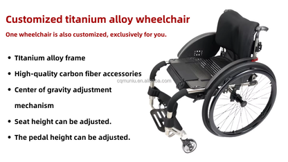 Customizable Titanium Alloy MN9883L Manual Active Wheelchair Foldable Active Sports Wheelchair Rehabilitation Therapy Supplies