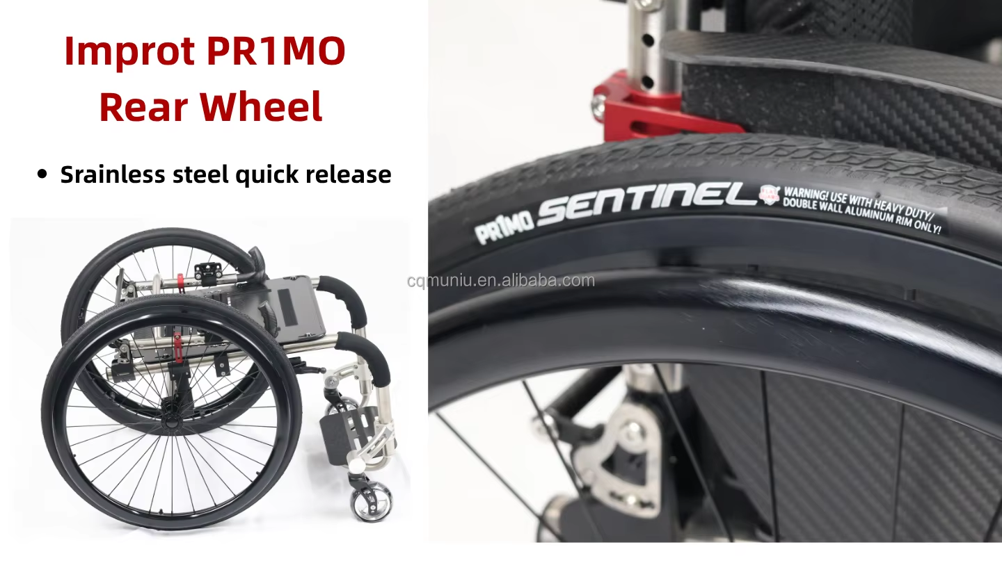 Customizable Titanium Alloy MN9883L Manual Active Wheelchair Foldable Active Sports Wheelchair Rehabilitation Therapy Supplies