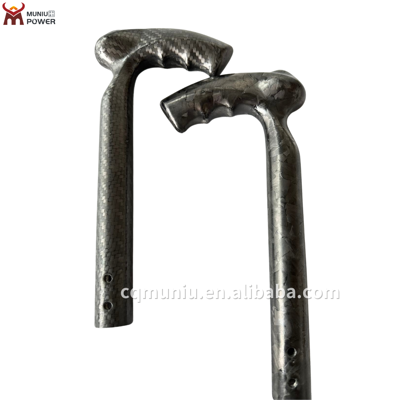 MUNIU Wheelchair Parts Carbon Fiber Push Handle Grip Adjustable Height Carbon Fibre Push Handles