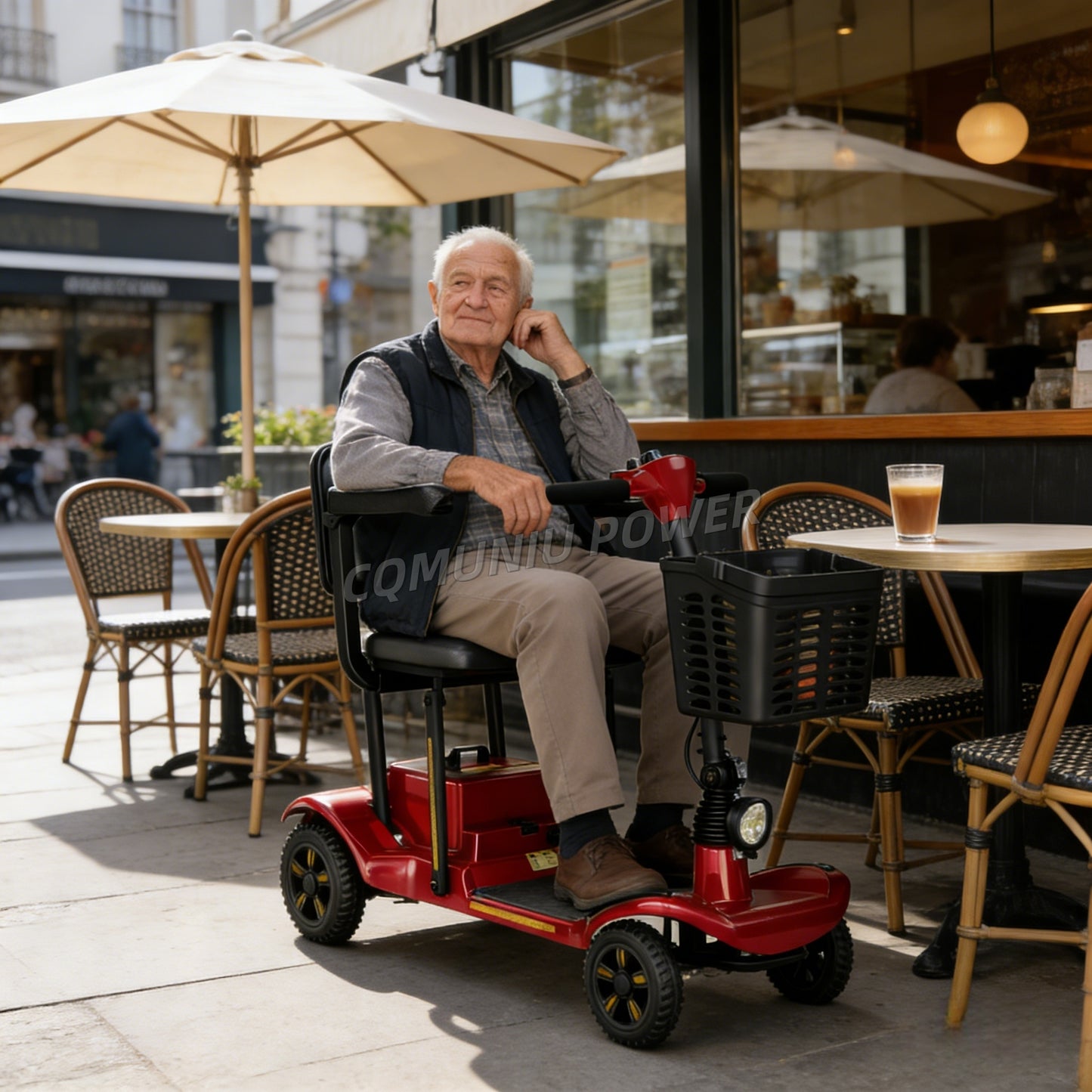 MNS01   Wheel Folding Handicapped 300W Electric Mobility Scooter for Elderly Disabled Outdoor Use