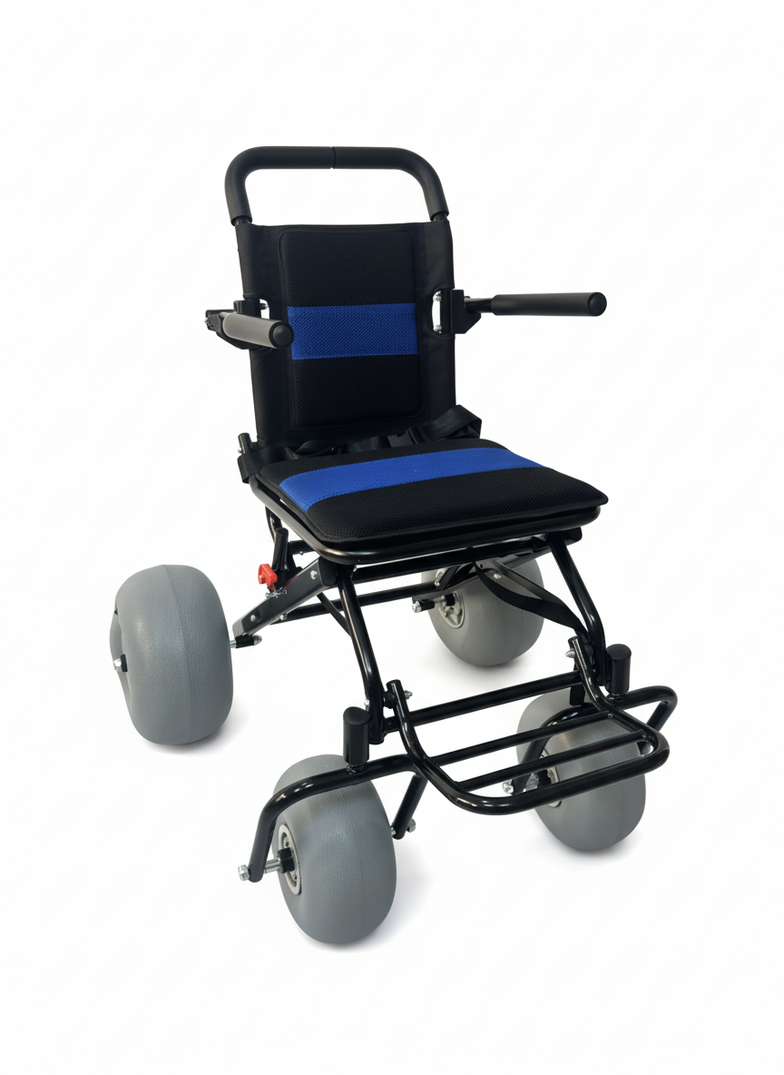 MN-BW04 Off Road Lightweight Foldable Beach Wheel chair All Terrain Disabled Beach Wheelchair For Sand