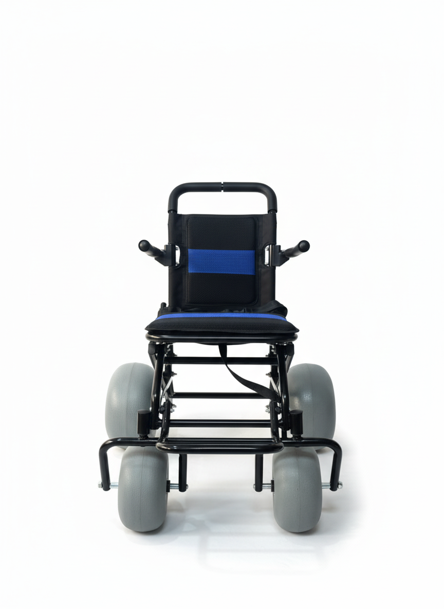 MN-BW04 Off Road Lightweight Foldable Beach Wheel chair All Terrain Disabled Beach Wheelchair For Sand