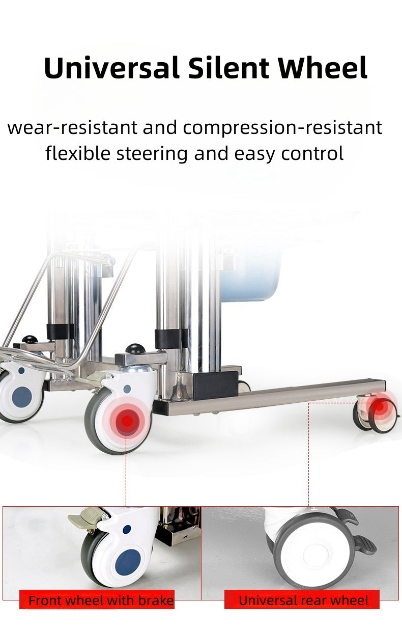 MN260 Waterproof Stainless Steel Hydraulic Patient Lifting Transfer Chair Elderly
