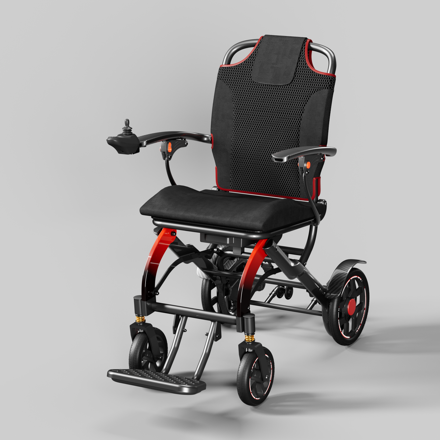 MN04 Lightweight Semi Carbon Fiber Aluminum Alloy Electric Wheelchair