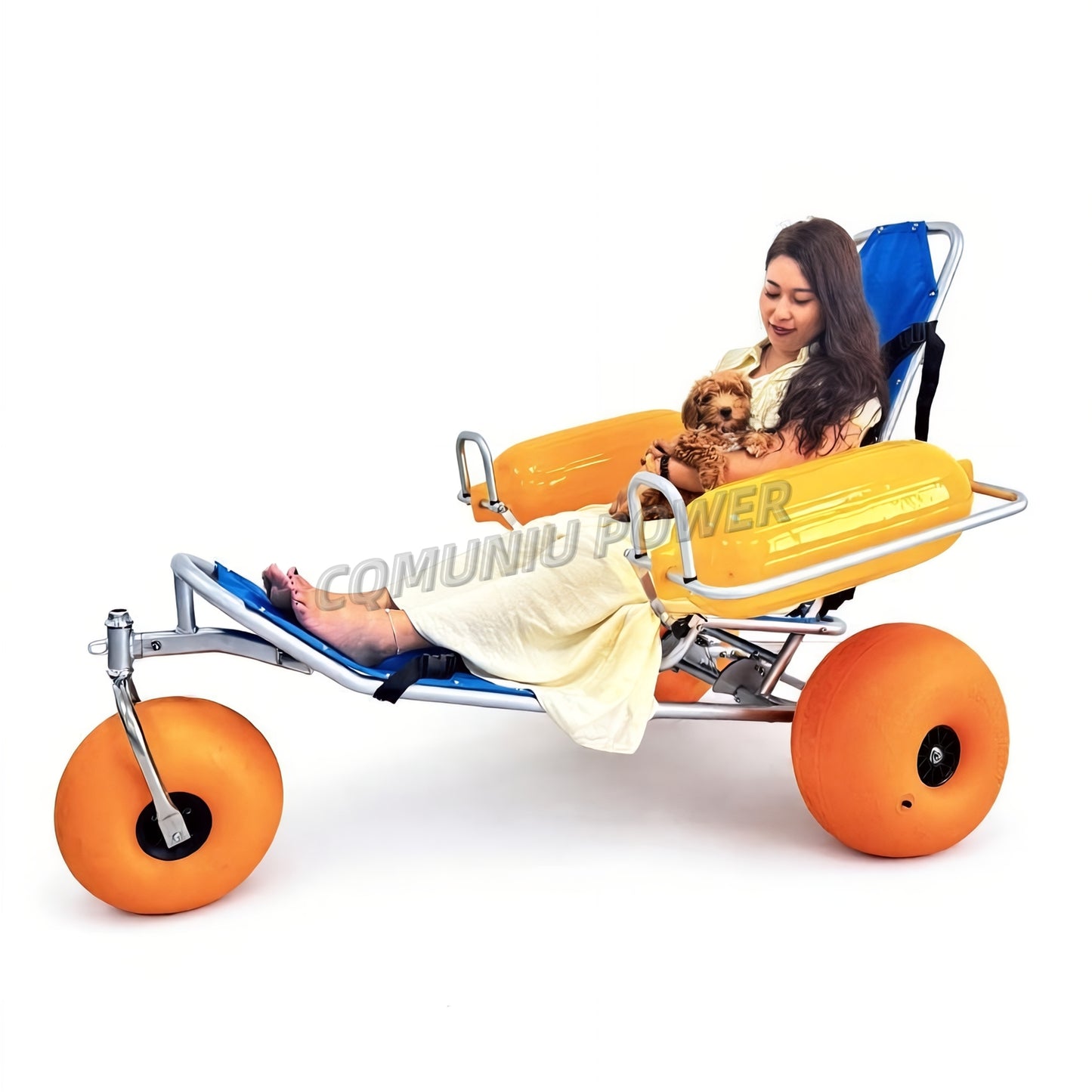 MN-BW01 Motorized Folding Floating Beach Accessible Wheelchairs All Terrain Sand Wheel Chair
