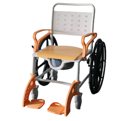 MN-8088B Heavy Duty Patent Plastic Lightweight 3-in-1 Folding Portable Commode Shower Chair Wheelchair Bath Chair