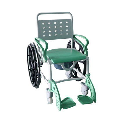 MN-8088B Heavy Duty Patent Plastic Lightweight 3-in-1 Folding Portable Commode Shower Chair Wheelchair Bath Chair