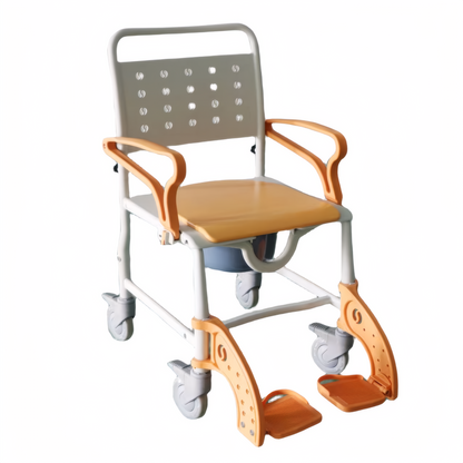 MN-8088B Heavy Duty Patent Plastic Lightweight 3-in-1 Folding Portable Commode Shower Chair Wheelchair Bath Chair