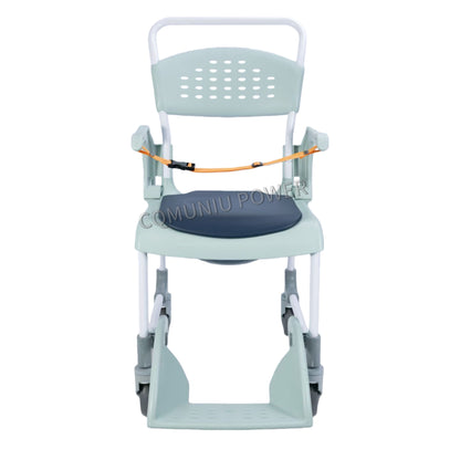 MN8188A MUNIU Plastic Commode Cahir Transfer Shower Chair with Wheels & Safety Belt