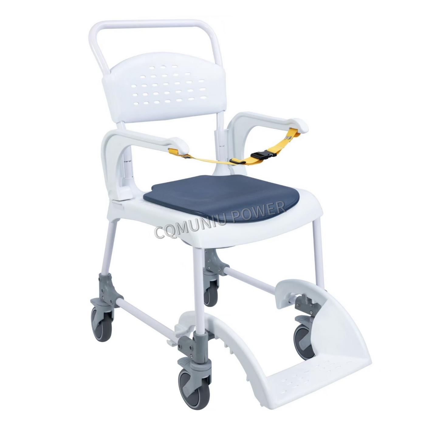 MN8188A MUNIU Plastic Commode Cahir Transfer Shower Chair with Wheels & Safety Belt