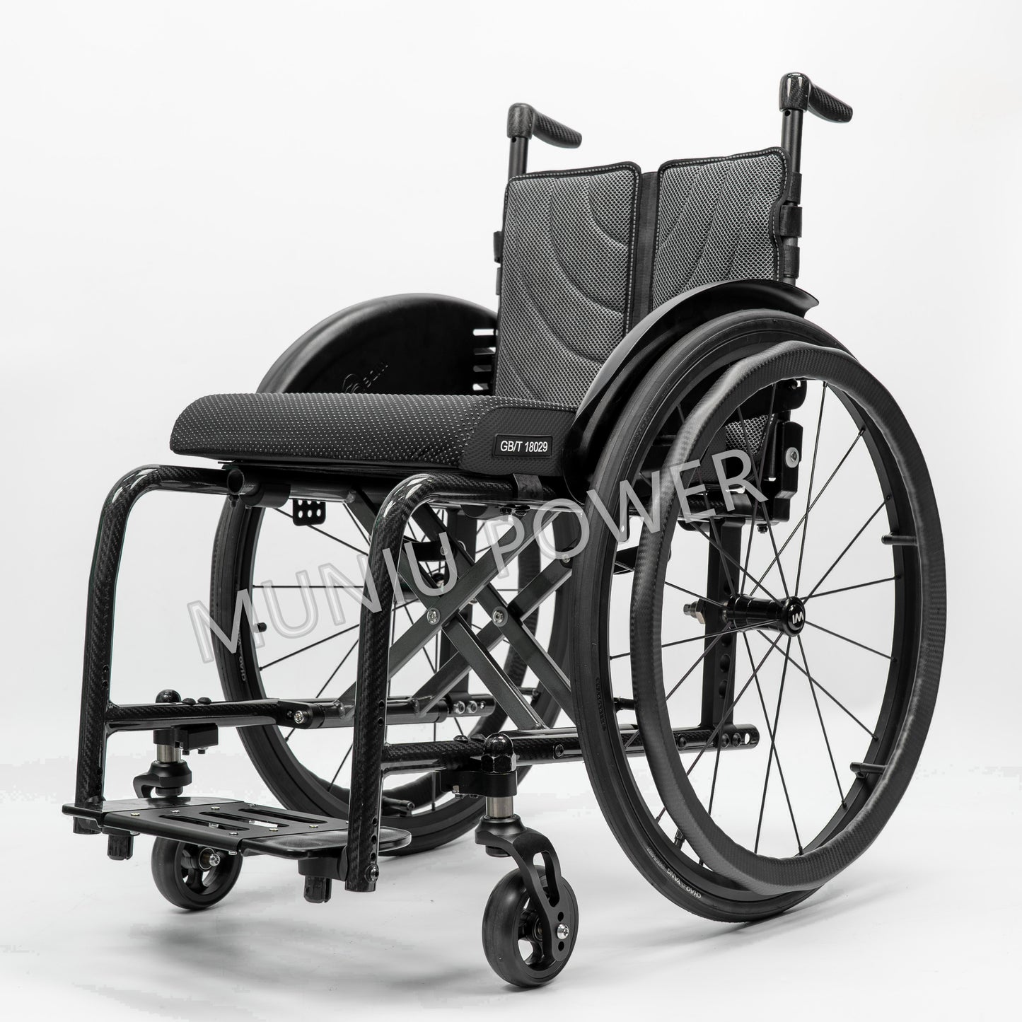 MN5806 Lightweight Semi Carbon Fiber Active Wheelchair Manual Leisure Foldable Sport Wheelchair Seat Width 36-38-40-42 cm