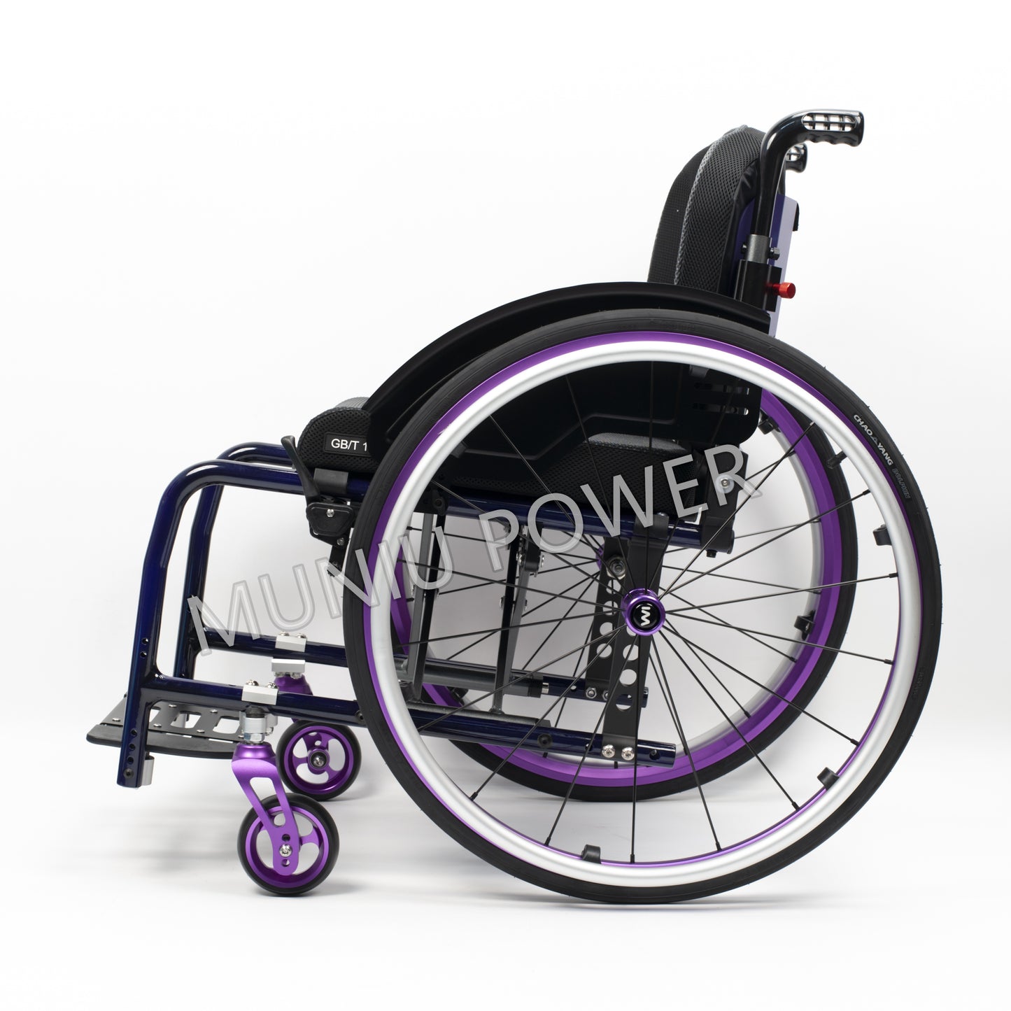 MN5806 Lightweight Semi Carbon Fiber Active Wheelchair Manual Leisure Foldable Sport Wheelchair Seat Width 36-38-40-42 cm
