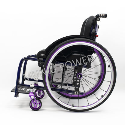 MN5806 Lightweight Semi Carbon Fiber Active Wheelchair Manual Leisure Foldable Sport Wheelchair Seat Width 36-38-40-42 cm