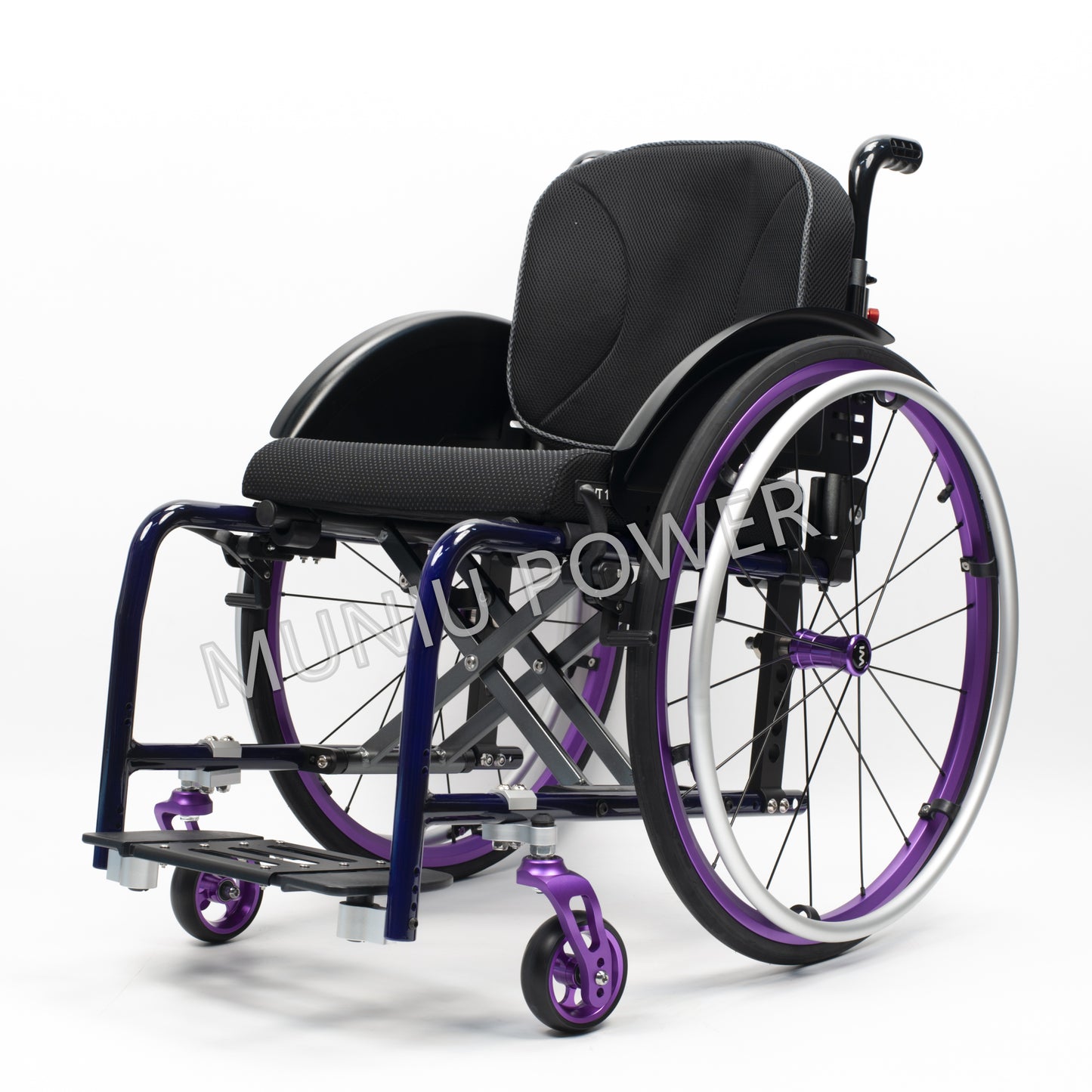 MN5806 Lightweight Semi Carbon Fiber Active Wheelchair Manual Leisure Foldable Sport Wheelchair Seat Width 36-38-40-42 cm