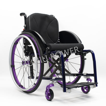 MN5806 Lightweight Semi Carbon Fiber Active Wheelchair Manual Leisure Foldable Sport Wheelchair Seat Width 36-38-40-42 cm