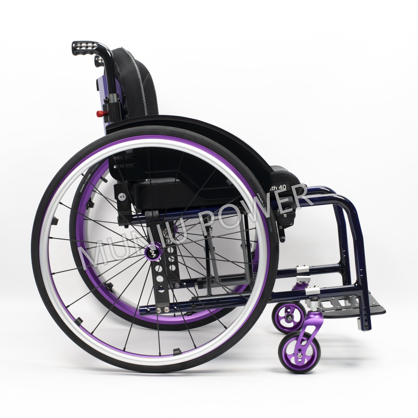 MN5806 Lightweight Semi Carbon Fiber Active Wheelchair Manual Leisure Foldable Sport Wheelchair Seat Width 36-38-40-42 cm