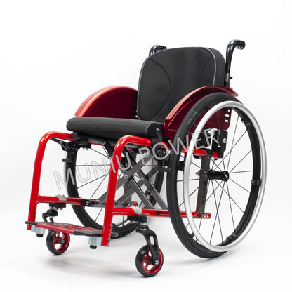 MN5806 Lightweight Semi Carbon Fiber Active Wheelchair Manual Leisure Foldable Sport Wheelchair Seat Width 36-38-40-42 cm